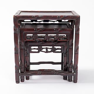 Set of Chinese Hardwood Nesting Tables