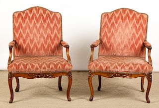 Pair of Louis XV Carved Beechwood Fauteuils, circa 1740,  Ex. Nelson Shanks collection