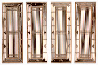 Set of 4 Antique Chinese Lattice Panels, Fujian Province
