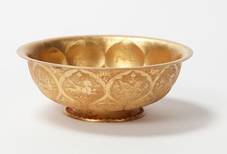 Chinese Gilt Incised Bowl
