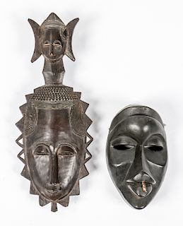 2 African Masks, Baule & Dan Gagon