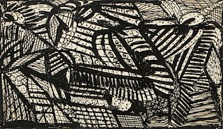 Madge Gill (British, 1882-1961) Abstract Ink Drawing