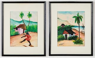 Raymond D. Joseph (Haitian, 20th c.) 2 Watercolors