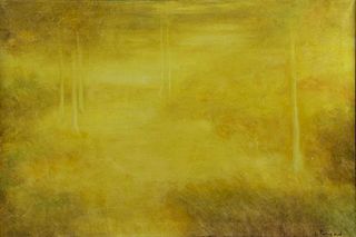 PERIGORD, Lorraine. Abstract Oil on Canvas. Yellow