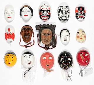 Group of 15 Korean (20th c.) Masks