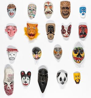 19 Vintage Mexican & Ethnographic Masks