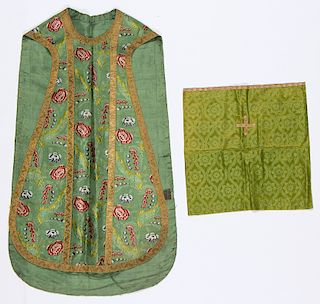 2 Antique Continental Silk Ecclesiastic Textiles 