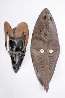 2 African & PNG Tribal Masks