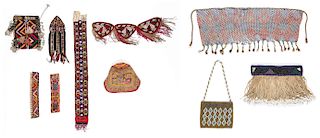 3 African Beaded Artifacts: 2 Cache Sexe & Purse