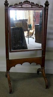 Carved Gothic Style Mirror on Stand.