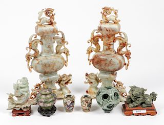 Estate Collection of Asian Jade, Stone, Porcelain Items