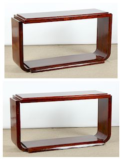 Pair of Modern Rosewood Sofa Tables/Consoles