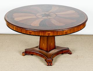 Modern Swirl Pattern Pedestal Table