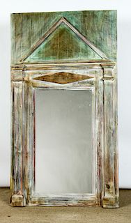 Large Modern Painted Mirror: Ht 72"