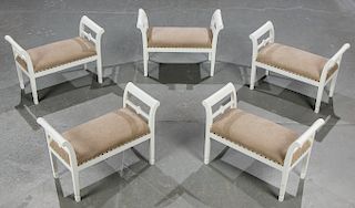 5 Modern White Swedish Vanity Benches