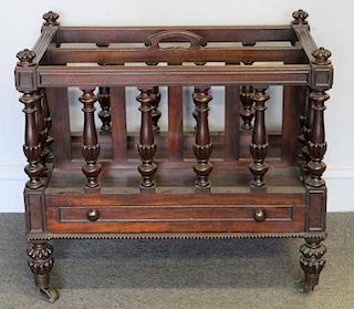 Antique Carved Rosewood Canterbury.