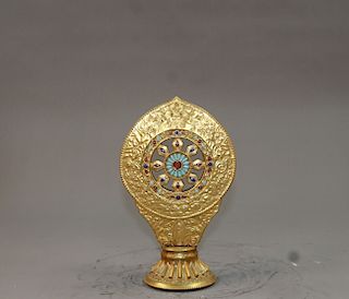 Chinese gilt bronze amulet. 