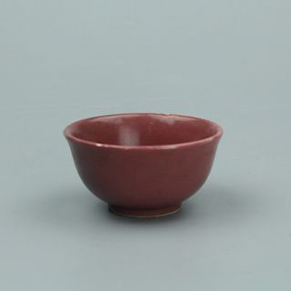 Chinese red glaze porcelain cup. 