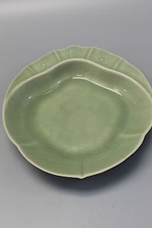 Chinese celadon porcelain dish.