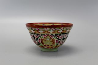 Mongolian porcelain cup, 19th Century.
