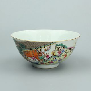 Chinese famille rose porcelain bowl, Qianlong mark. 
