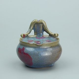 Chinese Jun Ware porcelain incense burner. 
