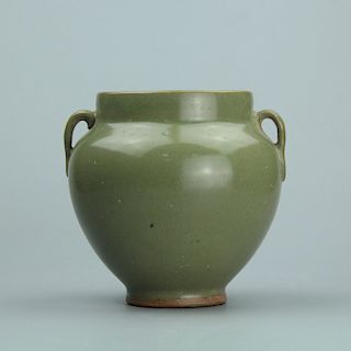 Chinese celadon porcelain jar. 