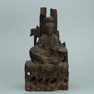 Chinese carved Chenxiang wood Guanyin. 