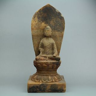 Chinese carved marble Buddha. 