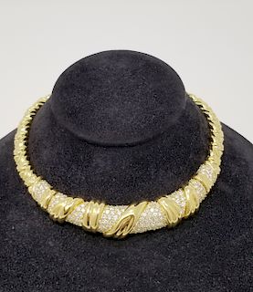 Stunning Jose Hess 18K & Diamond Choker Necklace