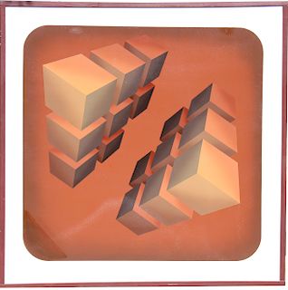 Marko Spalatin (American, B. 1945) "Cubes Opposed"