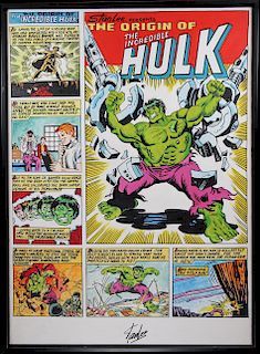 "Origin of the Incredible Hulk" Signed Stan Lee
