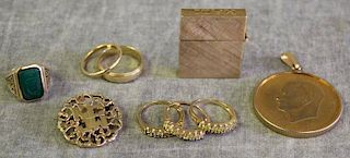JEWELRY. Miscellaneous Gold Jewelry Grouping.