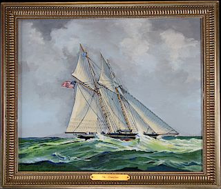 "The Ernestina" Signed 20th C. Nautical Painting