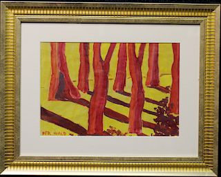 Signed, 20th C. Watercolor of Trees