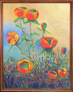 Ann Brown, 20th C. Flower Garden Painting
