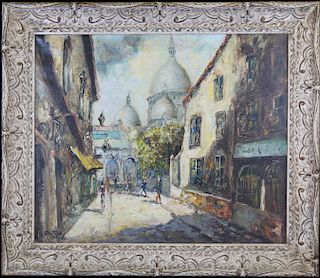 DeJolie, 1946 French Street Scene with Figures