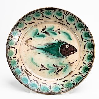 Continental Faience Fish Motif Charger, 19th Cent.