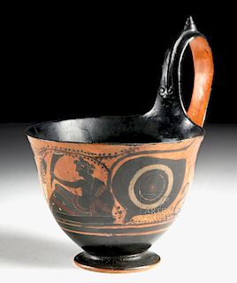 Attic Black-Figure Kyathos  - Eyes, Dionysos, Sphinxes