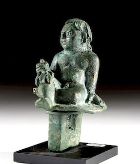 Roman Bronze Chariot Attachment with Child