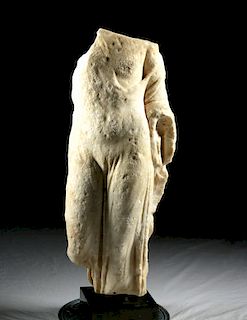 Large Marble Draped Torso of Goddess - Venus