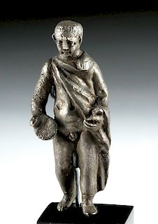 Roman Silver Amulet / Statue of Nude Athlete - 19.6 g