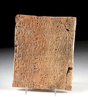 Large Sumerian Clay Administrative Tablet
