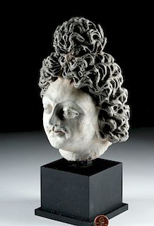 Gandharan Stucco Head of Bodhisattva or Prince