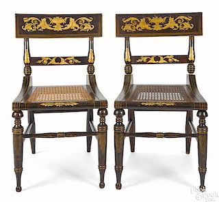 Pair of Baltimore painted Sheraton fancy chairs, ca. 1830, possibly by John Hodgkinson