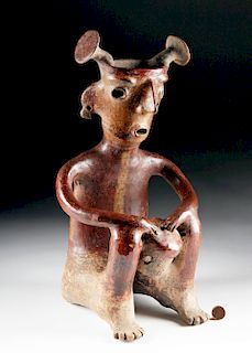 Zacatecas Pottery Seated Male Drummer Figure