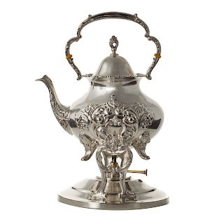 Poole Repousse Sterling Hot Water Kettle and Stand