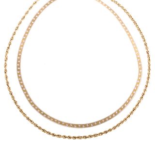 A Pair of Ladies Necklaces in Gold