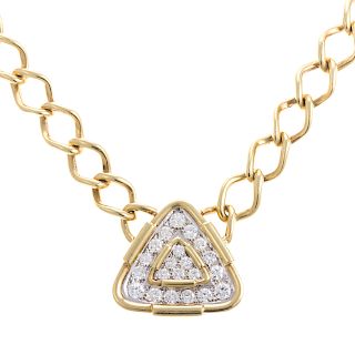 A Ladies Heavy Chain with Diamond Pendant in 18K