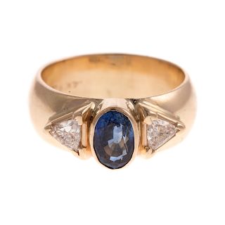 A Ladies Custom Made Sapphire & Diamond Ring